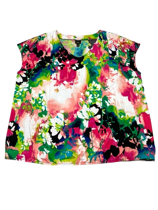 Worthington Tops - Worthington Bright Floral Scoop-Neck Shell in Blue, Green, Pink